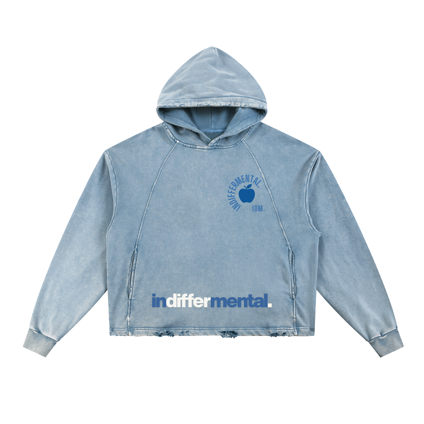 Vintage Washed Frayed-Hem Hoodie